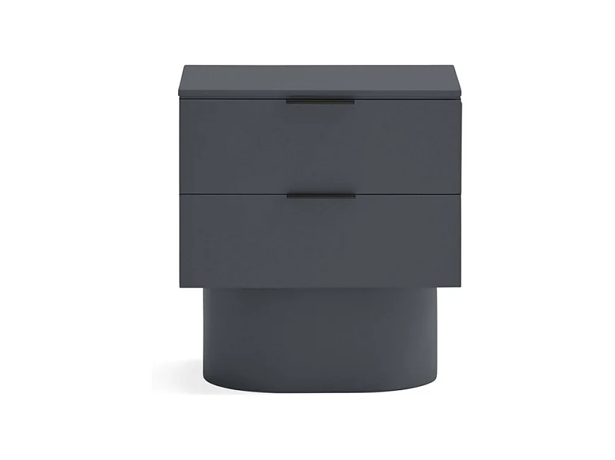 Totem - Table de chevet 2 tiroirs en bois - Couleur : Gris anthracite