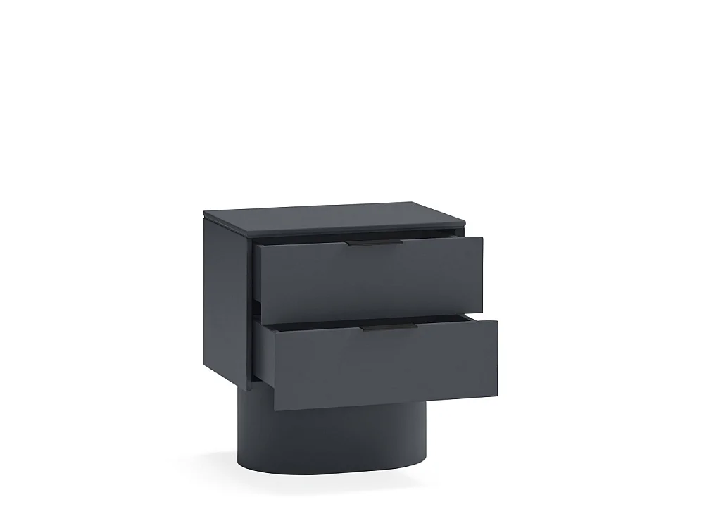 Totem - Table de chevet 2 tiroirs en bois - Couleur : Gris anthracite