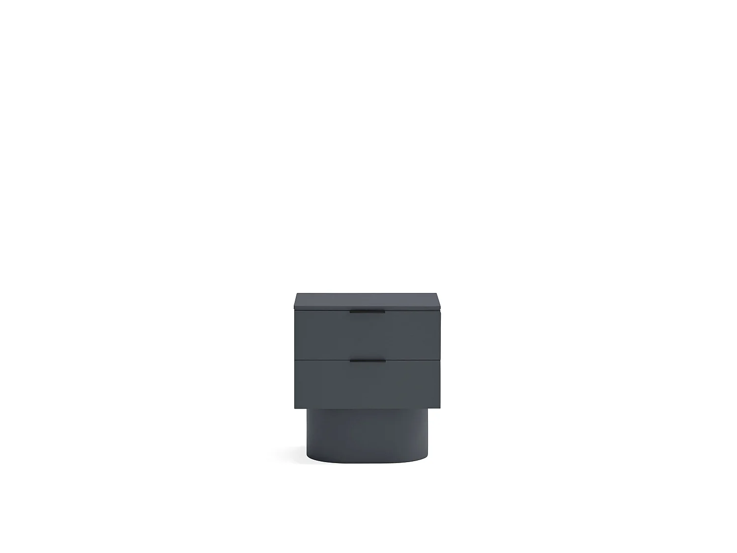 Totem - Table de chevet 2 tiroirs en bois - Couleur : Gris anthracite
