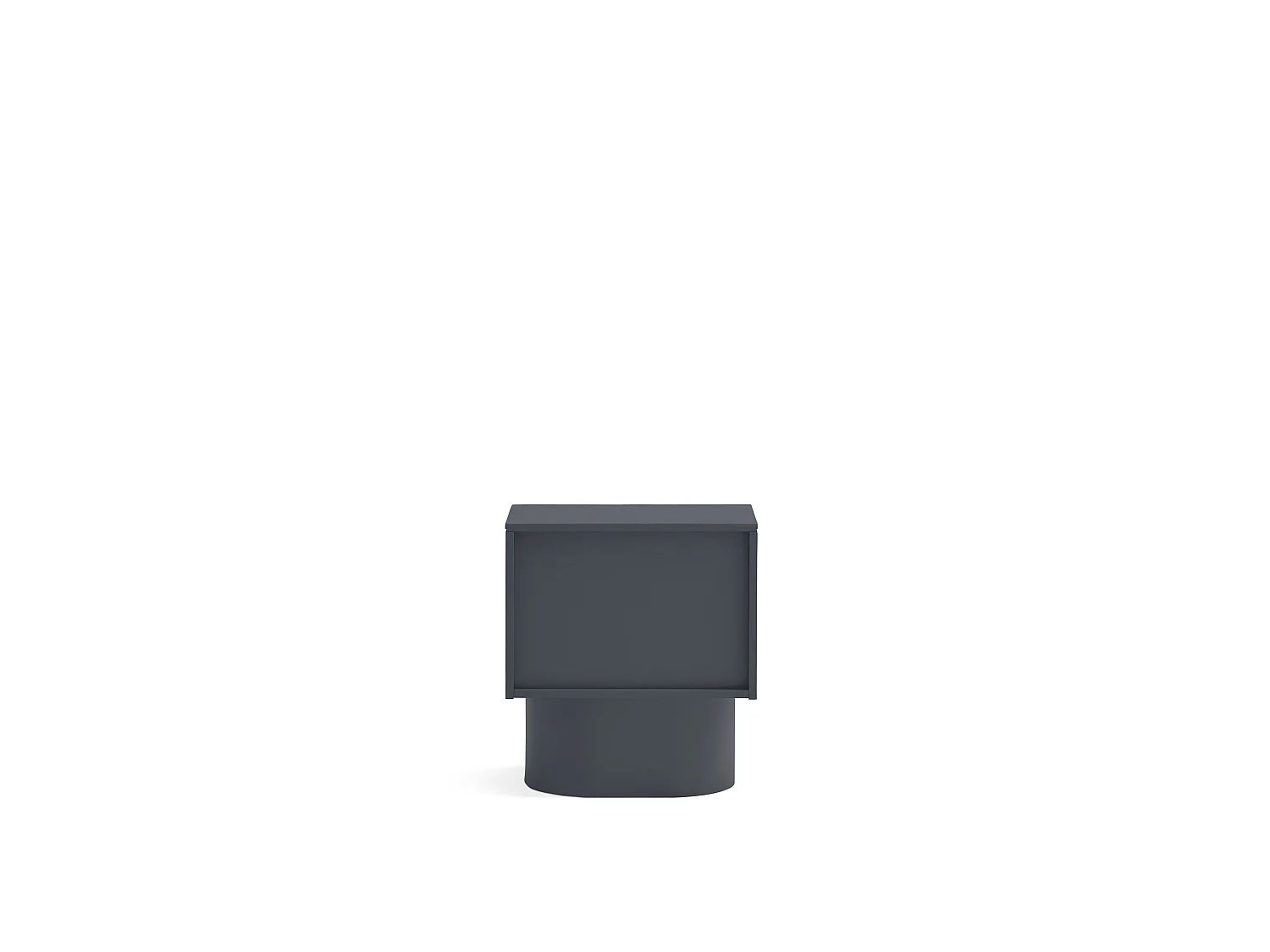 Totem - Table de chevet 2 tiroirs en bois - Couleur : Gris anthracite