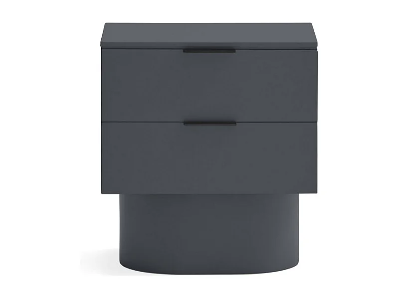 Totem - Table de chevet 2 tiroirs en bois - Couleur : Gris anthracite
