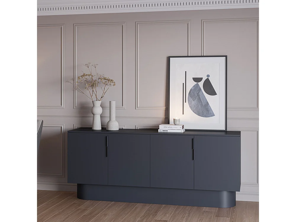 Totem - Buffet 4 portes en bois L200cm - Gris anthracite