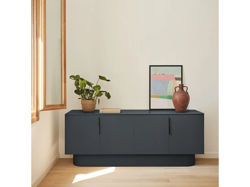 Totem - Buffet 4 portes en bois L200cm - Gris anthracite