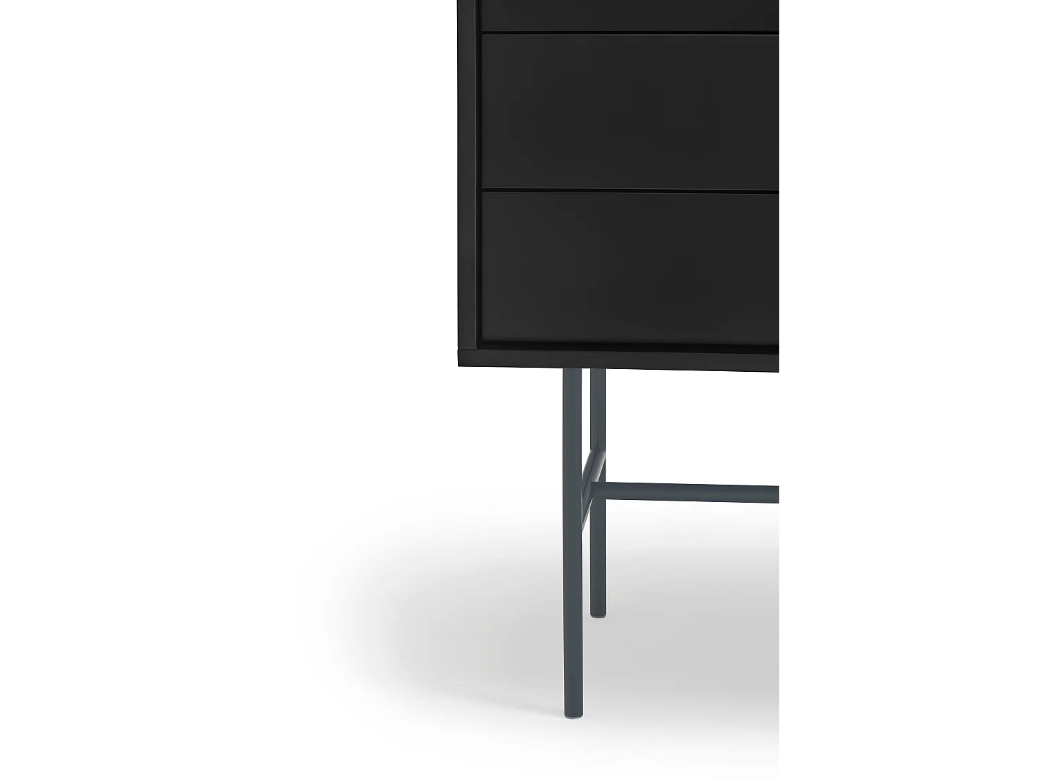 Nube - Buffet avec porte coulissante en bois L140cm - Gris et noir
