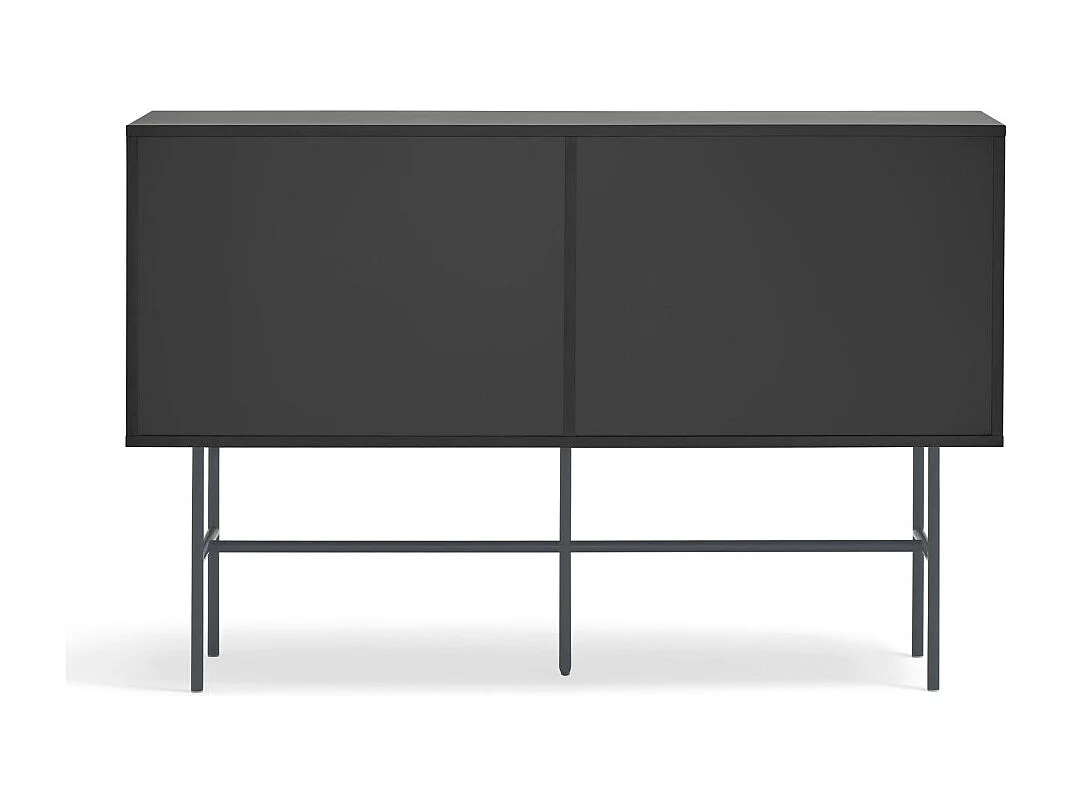 Nube - Buffet avec porte coulissante en bois L140cm - Gris et noir