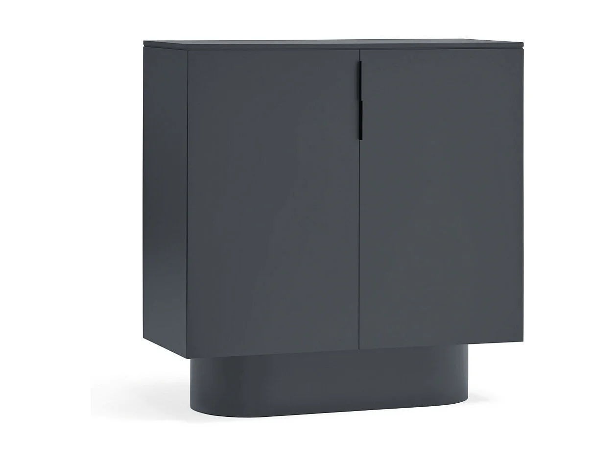 Totem - Buffet haut 2 portes en bois L100 cm - Couleur : Gris anthracite