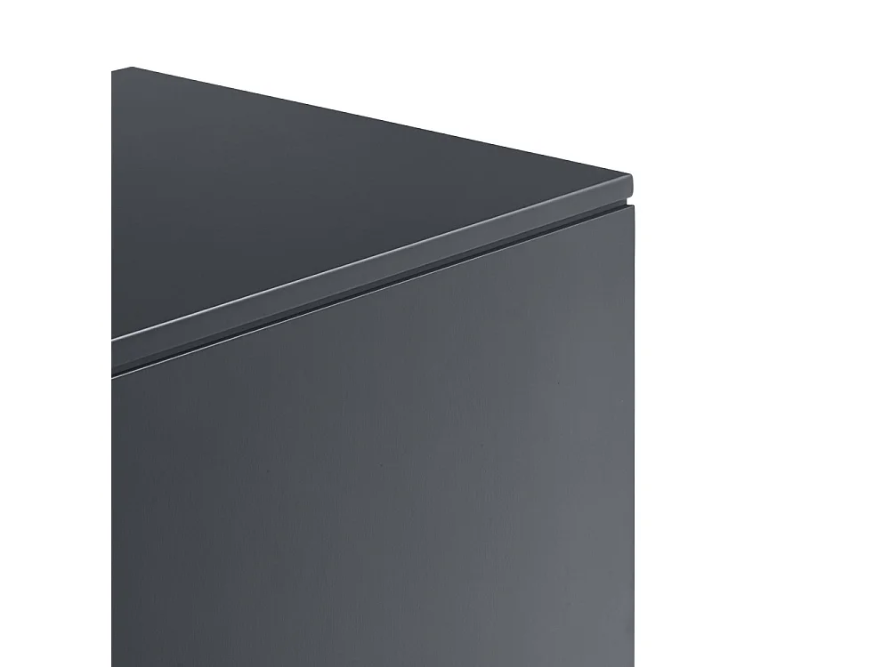 Totem - Buffet haut 2 portes en bois L100 cm - Couleur : Gris anthracite