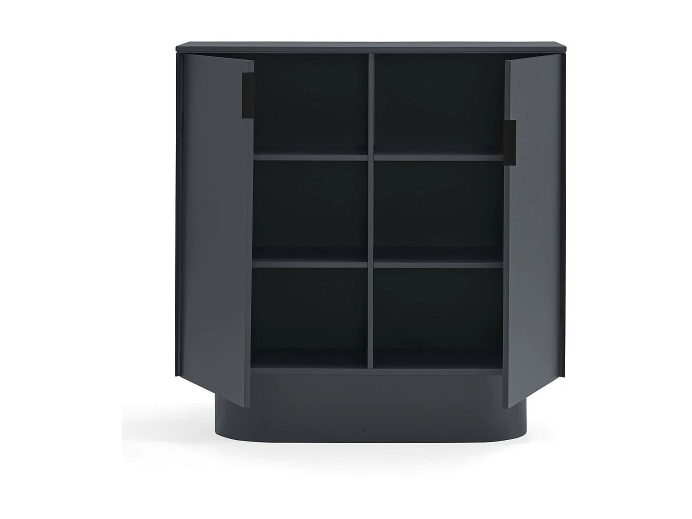 Totem - Buffet haut 2 portes en bois L100 cm - Couleur : Gris anthracite