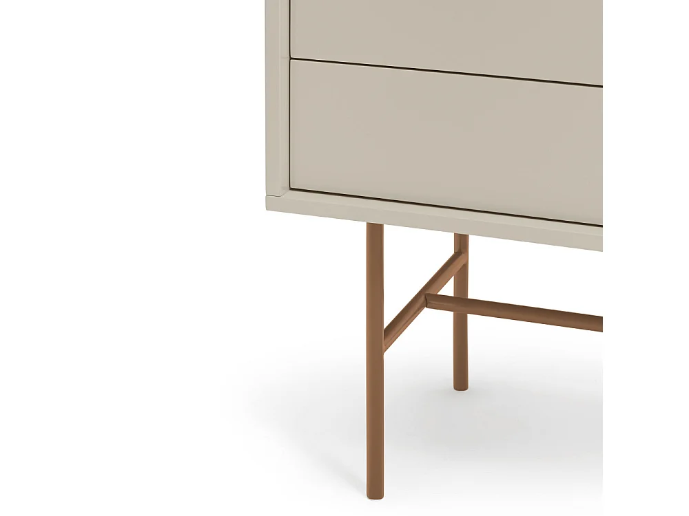 Nube - Buffet avec porte coulissante en bois L140cm - Marron argile