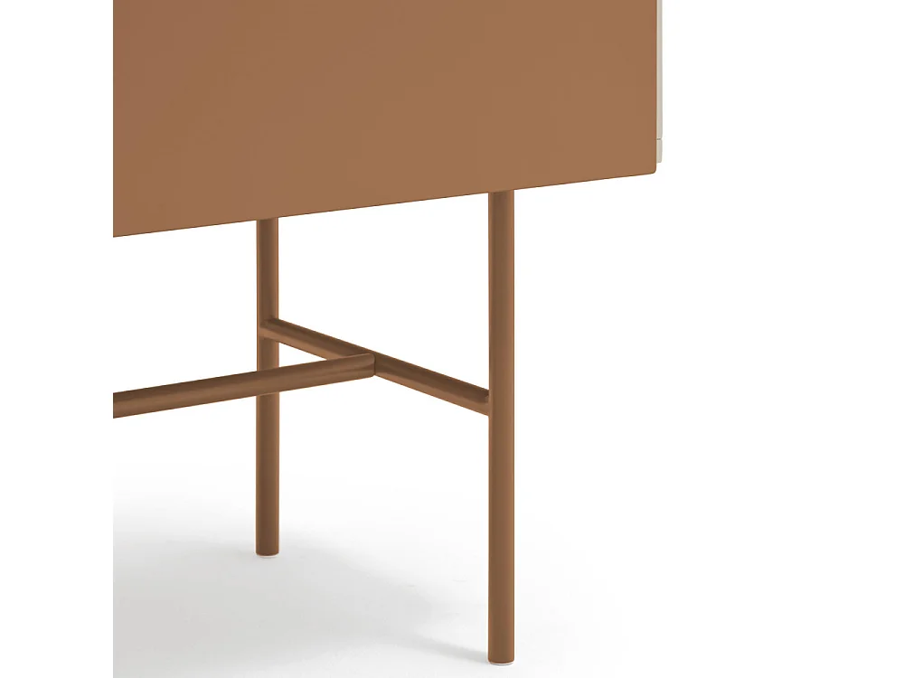 Nube - Buffet avec porte coulissante en bois L140cm - Marron argile