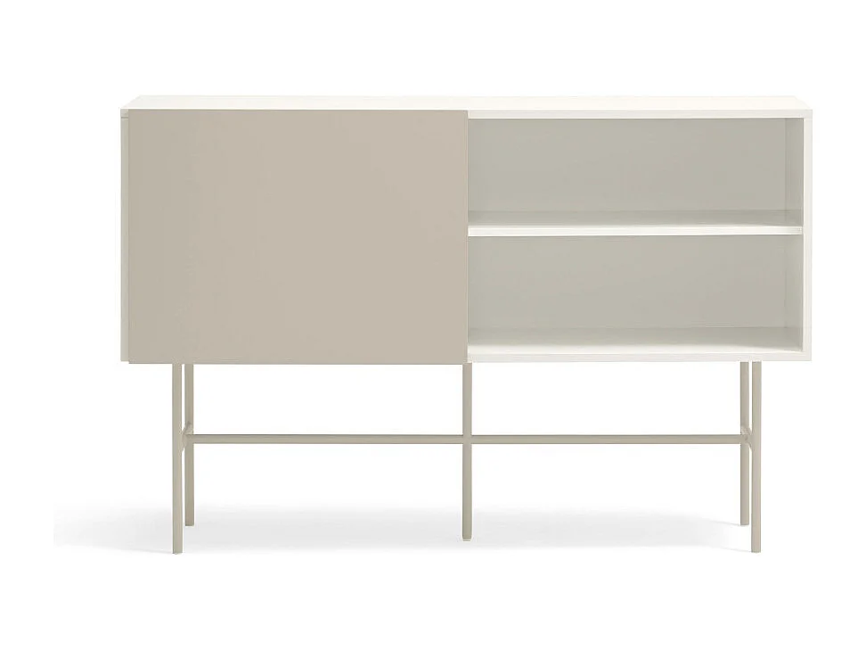 Nube - Buffet avec porte coulissante en bois L140cm - Beige