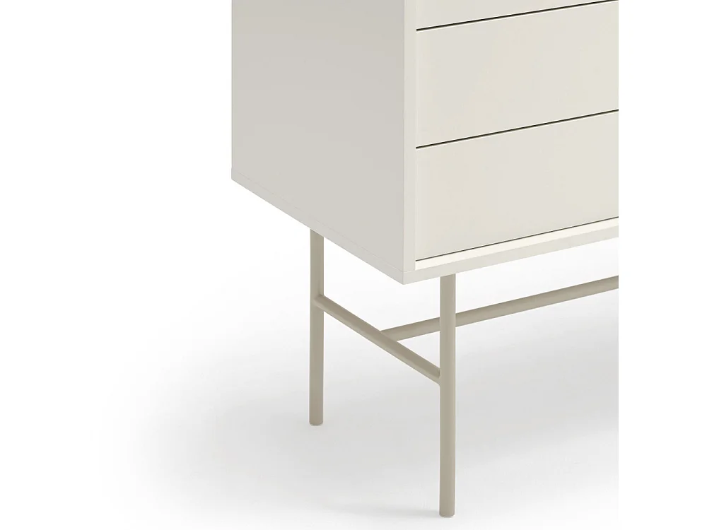 Nube - Buffet avec porte coulissante en bois L140cm - Beige
