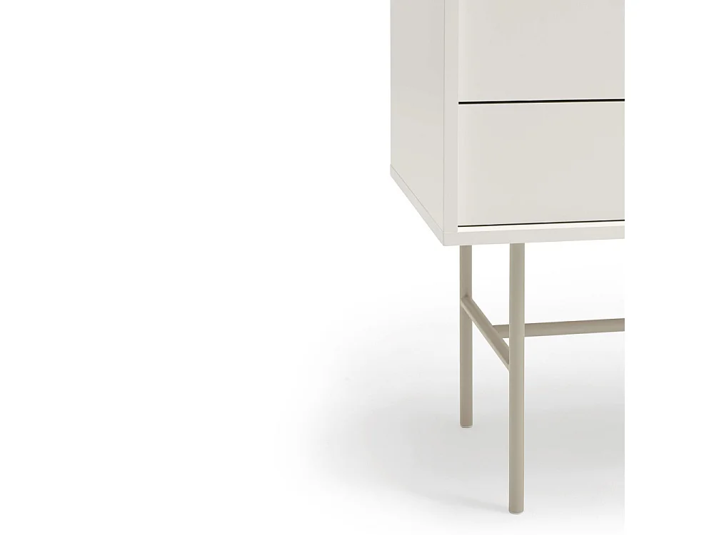 Nube - Buffet avec porte coulissante en bois L140cm - Beige