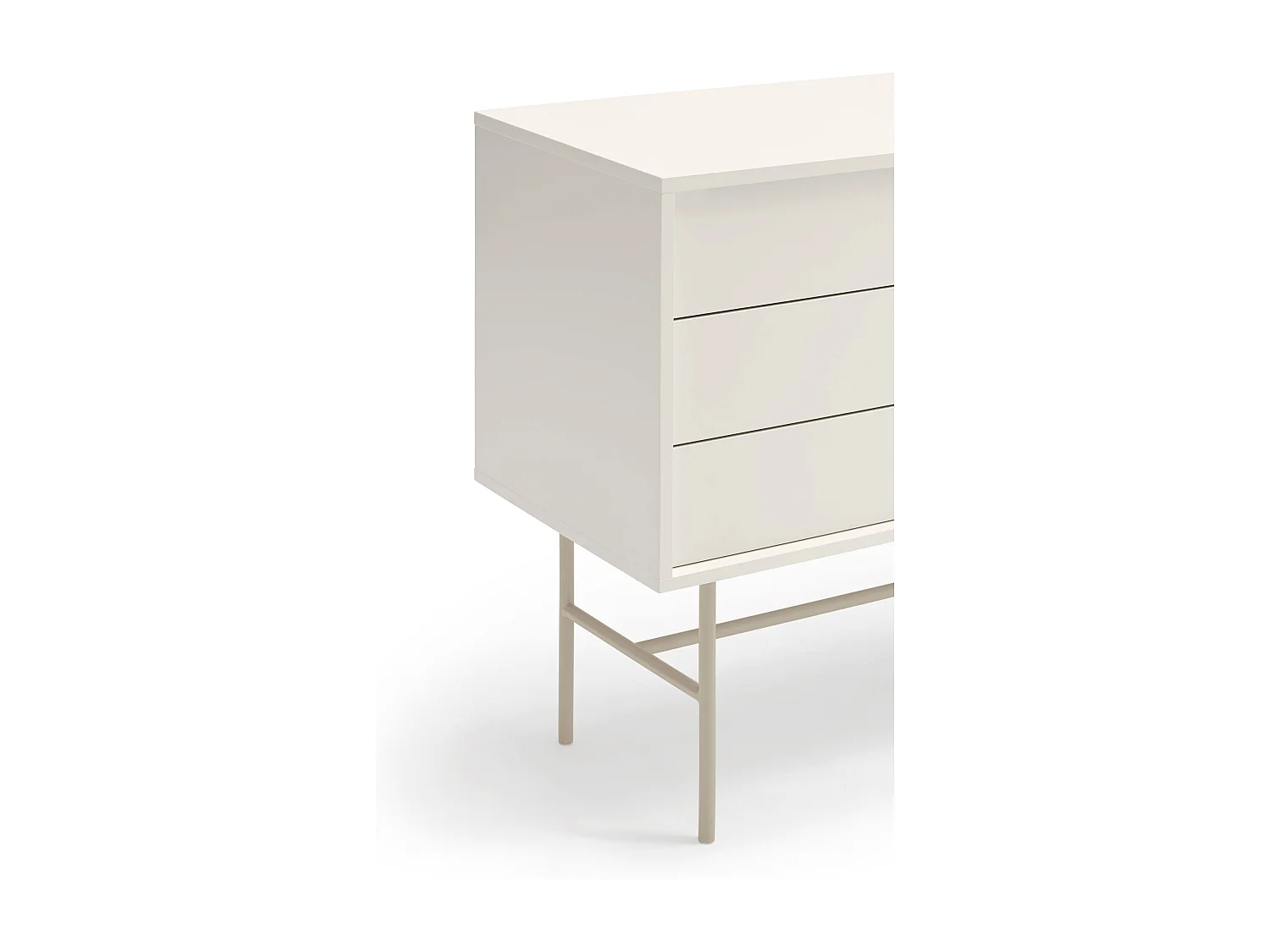 Nube - Buffet avec porte coulissante en bois L140cm - Beige