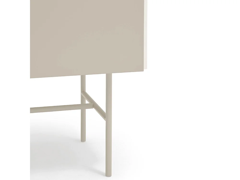 Nube - Buffet haut avec porte coulissante en bois H140cm - Beige