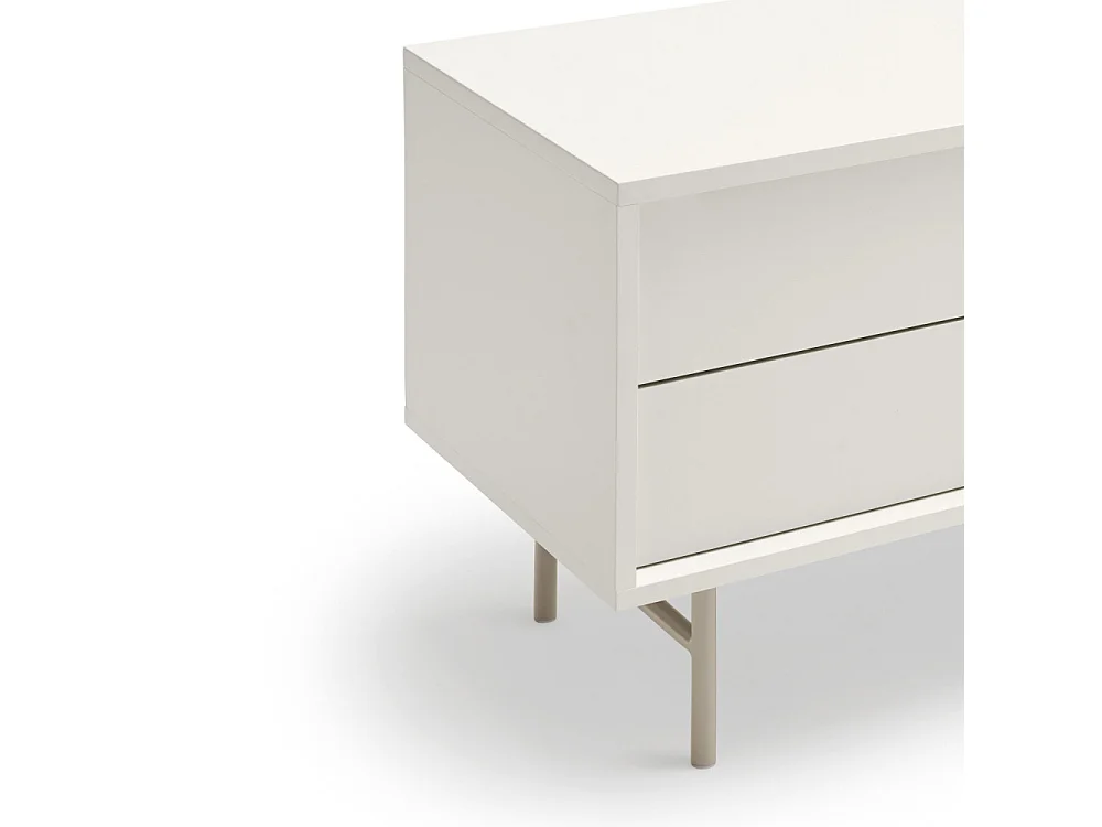 Nube - Meuble TV avec porte coulissante en bois L180cm - Beige