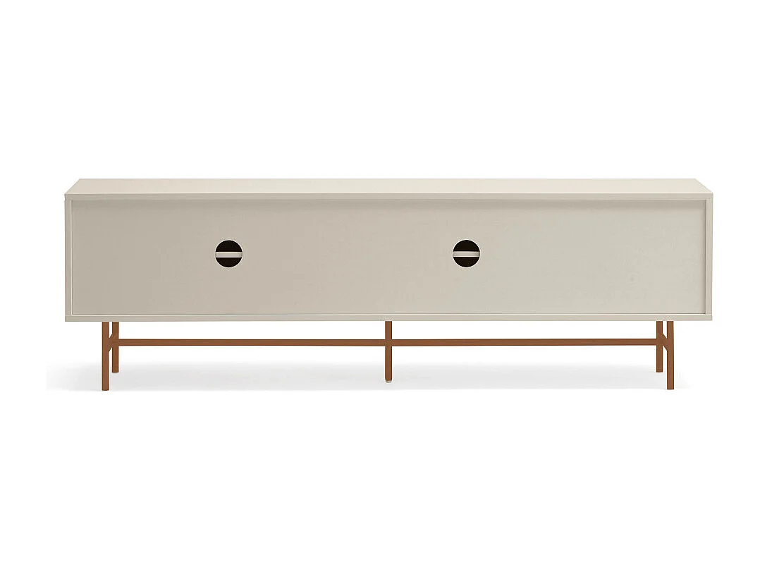 Meubel TV 2 deuren en 2 laden pied-de-poule laqué sable 180x56 cm