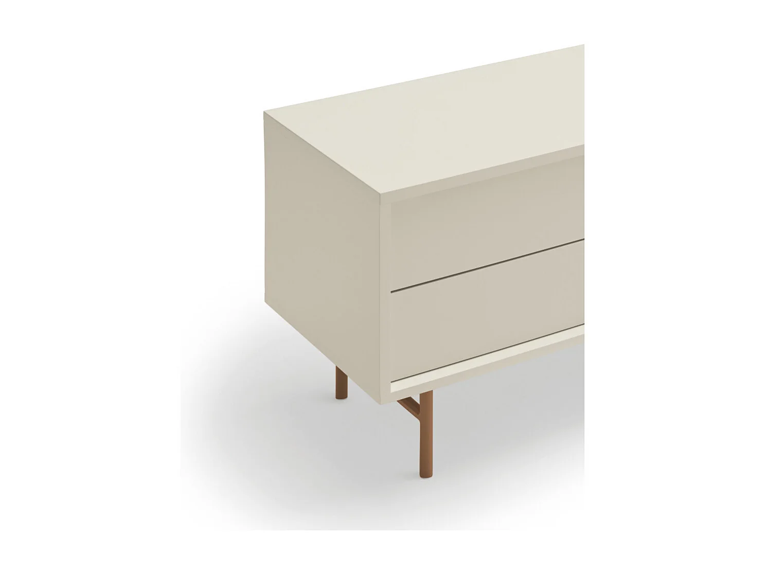 Meubel TV 2 deuren en 2 laden pied-de-poule laqué sable 180x56 cm