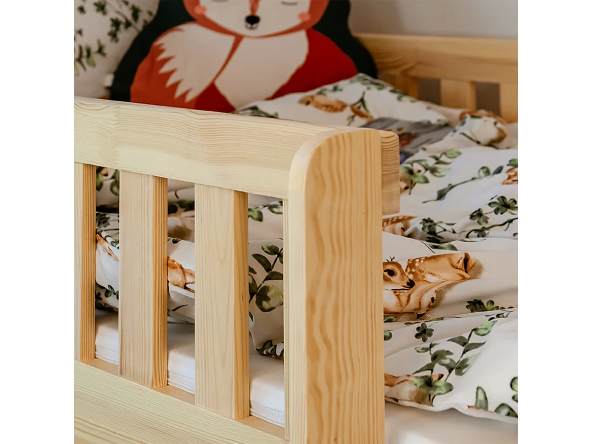 Lit cabane superposé 90x190 au sol sommiers inclus Mathias Bois