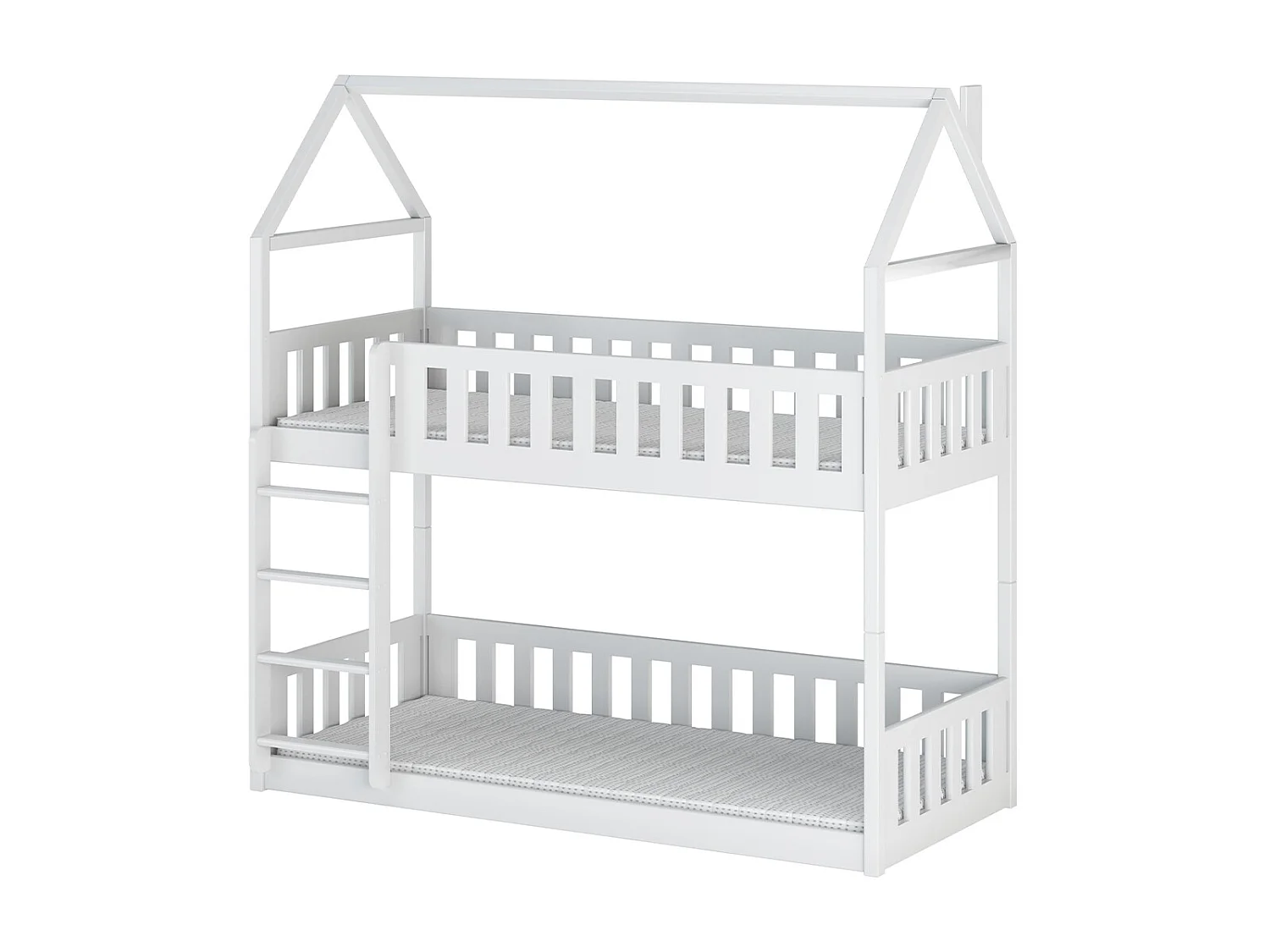 Lit cabane superposé 90x190 au sol sommiers inclus Mathias Blanc