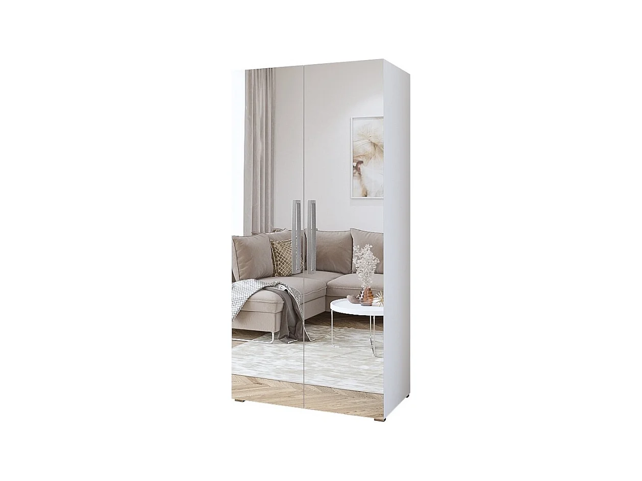Armoire design 100 cm 2 portes avec grands miroirs collection JUPITER