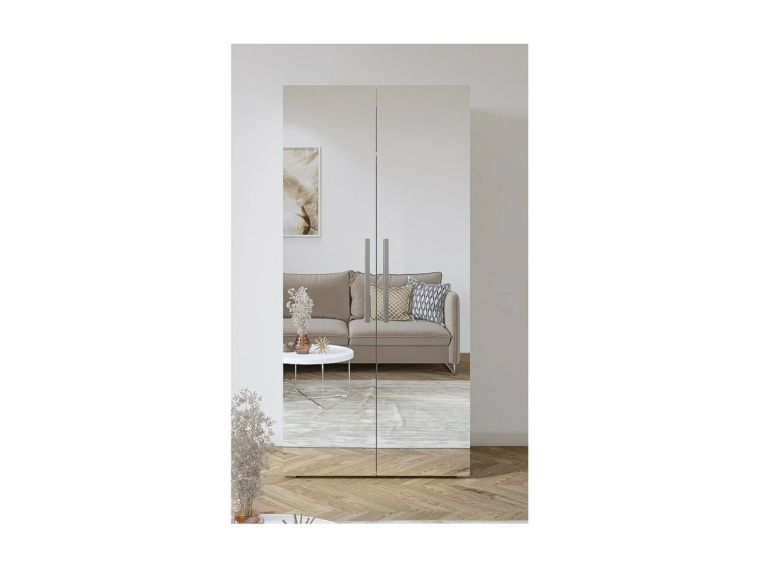 Armario diseño 100 cm 2 puertas con grandes espejos colección JUPITER