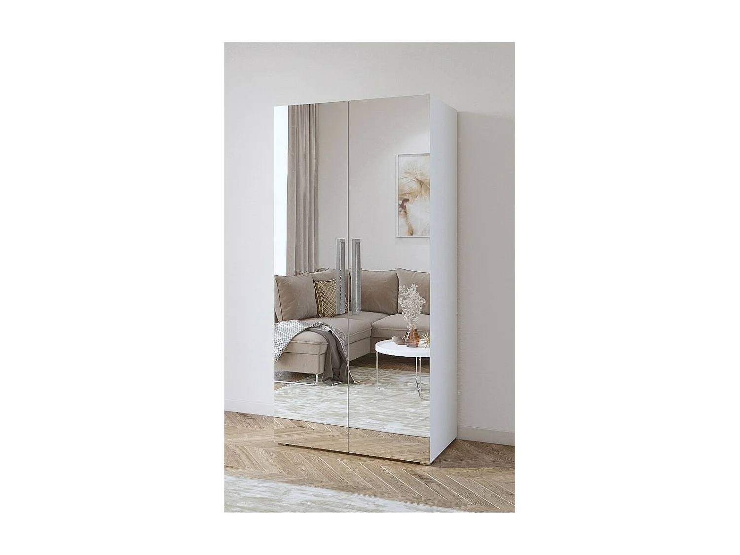 Armario diseño 100 cm 2 puertas con grandes espejos colección JUPITER