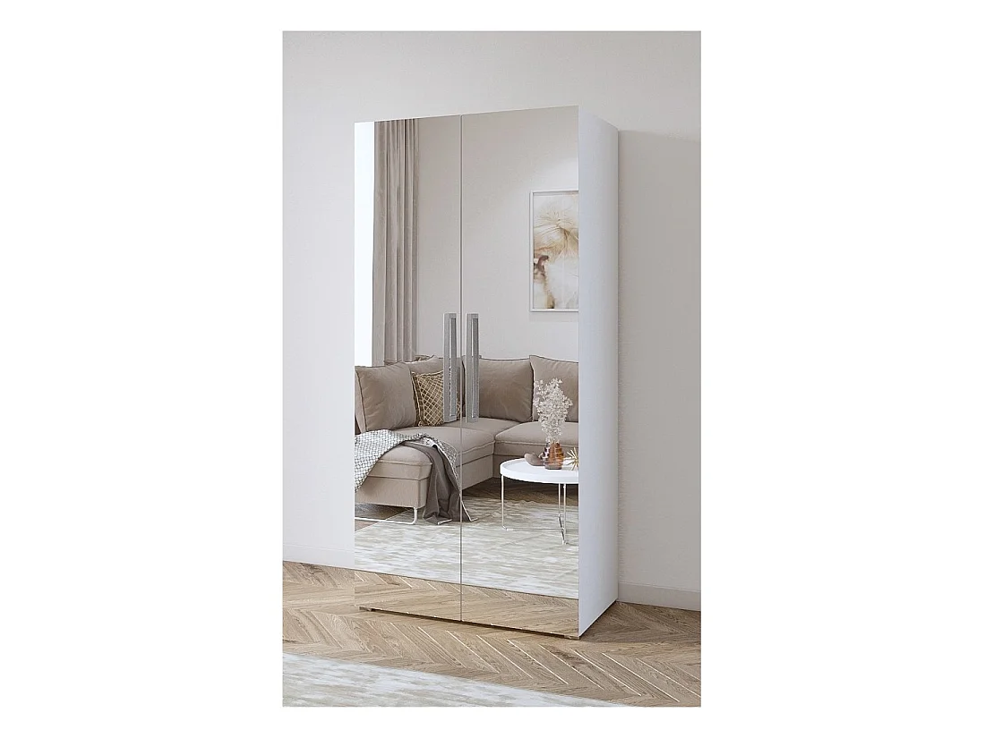 Armoire design 100 cm 2 portes avec grands miroirs collection JUPITER