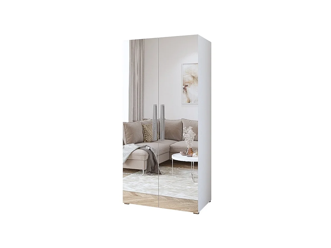 Armoire design 100 cm 2 portes avec grands miroirs collection JUPITER