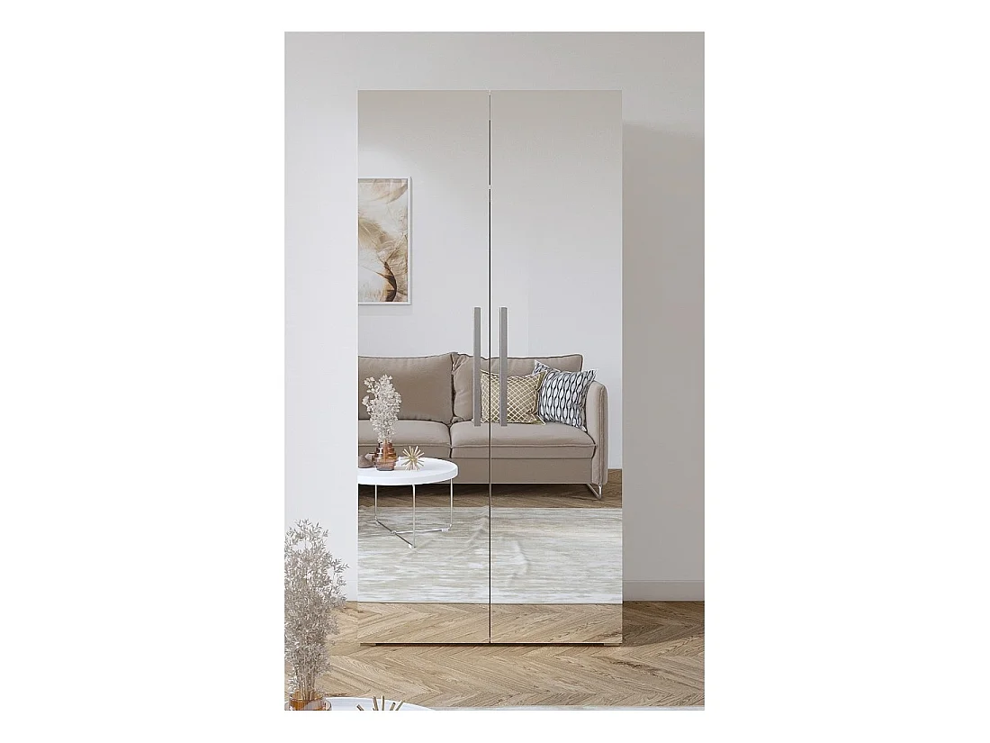 Armoire design 100 cm 2 portes avec grands miroirs collection JUPITER