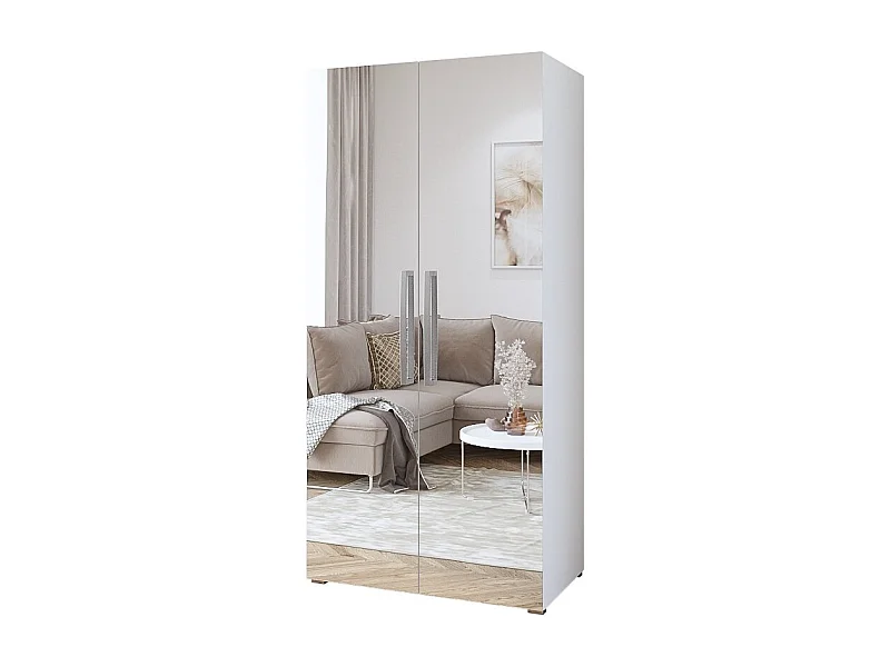 Design kast 100 cm met 2 deuren en grote spiegels, collectie JUPITER