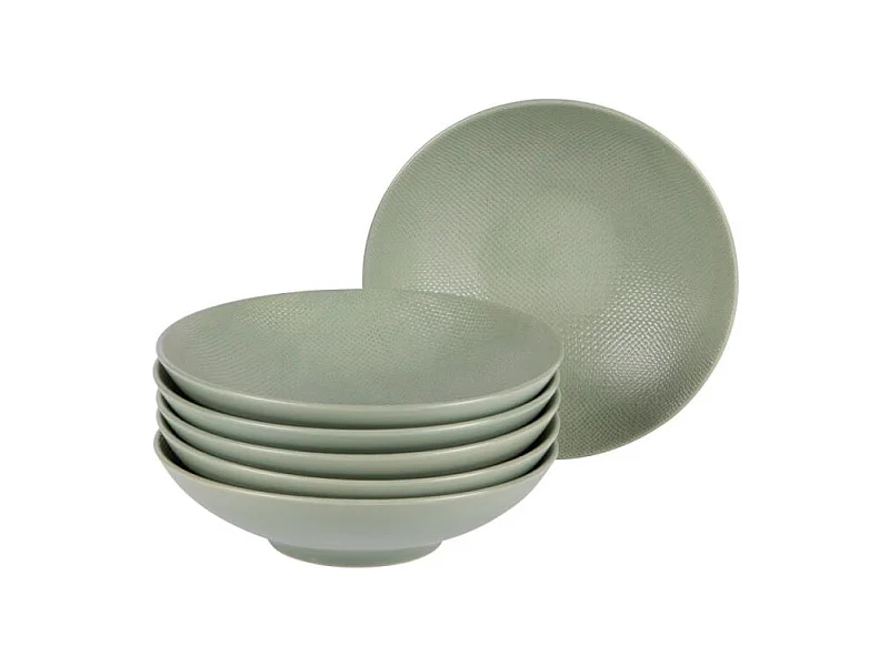 Assiette creuse Vésuvio sauge 19 cm (lot de 6)