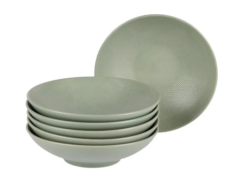 Assiette creuse Vésuvio sauge 19 cm (lot de 6)