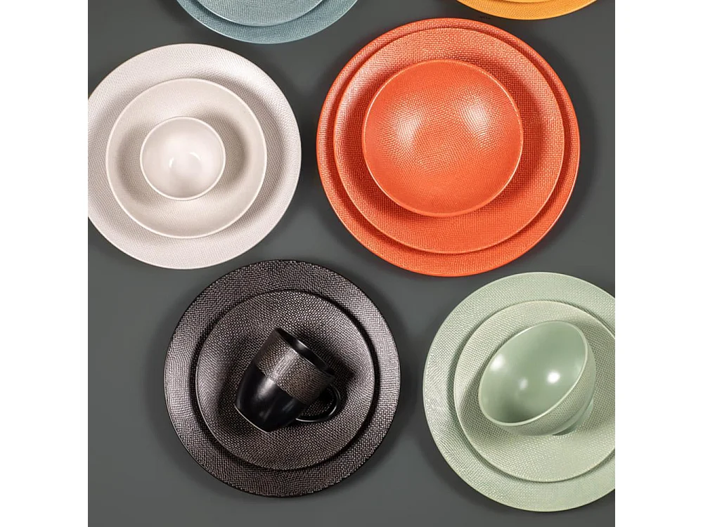 Assiette creuse Vésuvio sauge 19 cm (lot de 6)