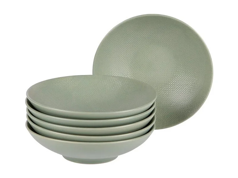 Assiette creuse Vésuvio sauge 19 cm (lot de 6)