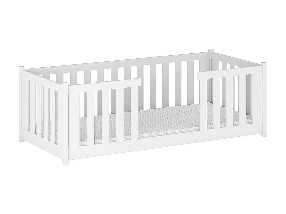 Lit au sol 90x200 sommier inclus Ninon Blanc