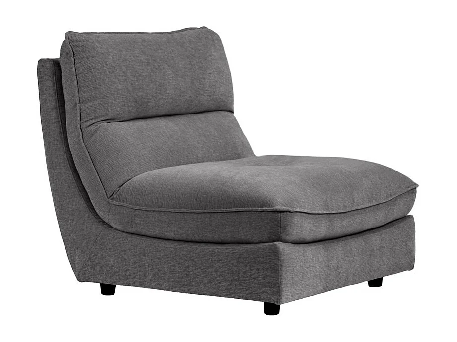 Chauffeuse pour canapé modulable en tissu doux gris foncé - CHARLES