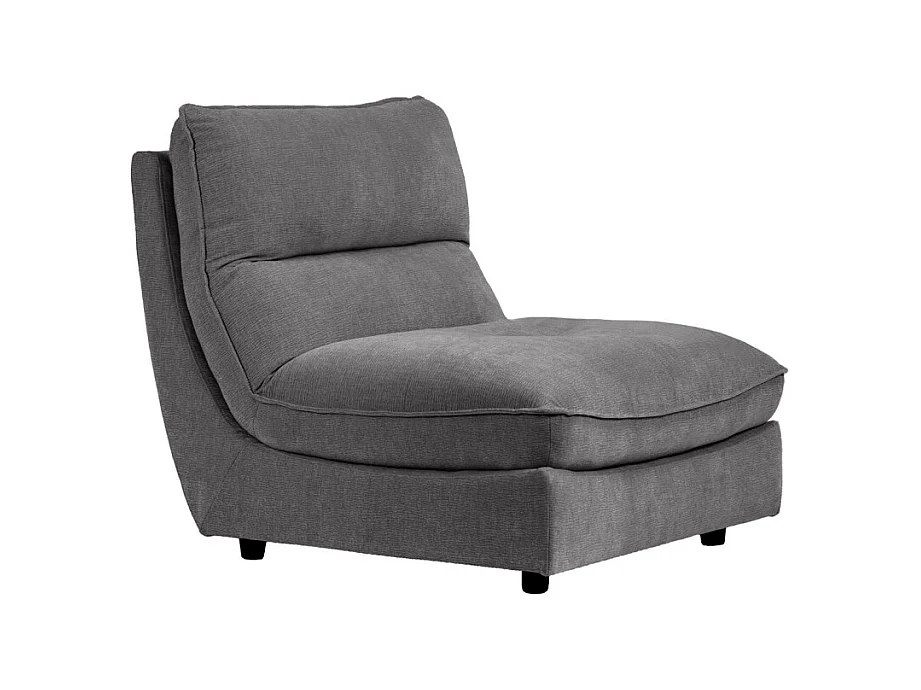 Chauffeuse pour canapé modulable en tissu doux gris foncé - CHARLES