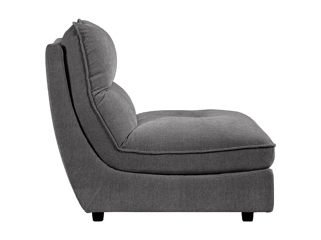 Chauffeuse pour canapé modulable en tissu doux gris foncé - CHARLES