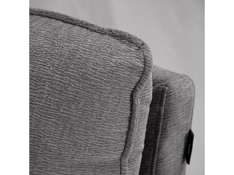 Chauffeuse pour canapé modulable en tissu doux gris foncé - CHARLES