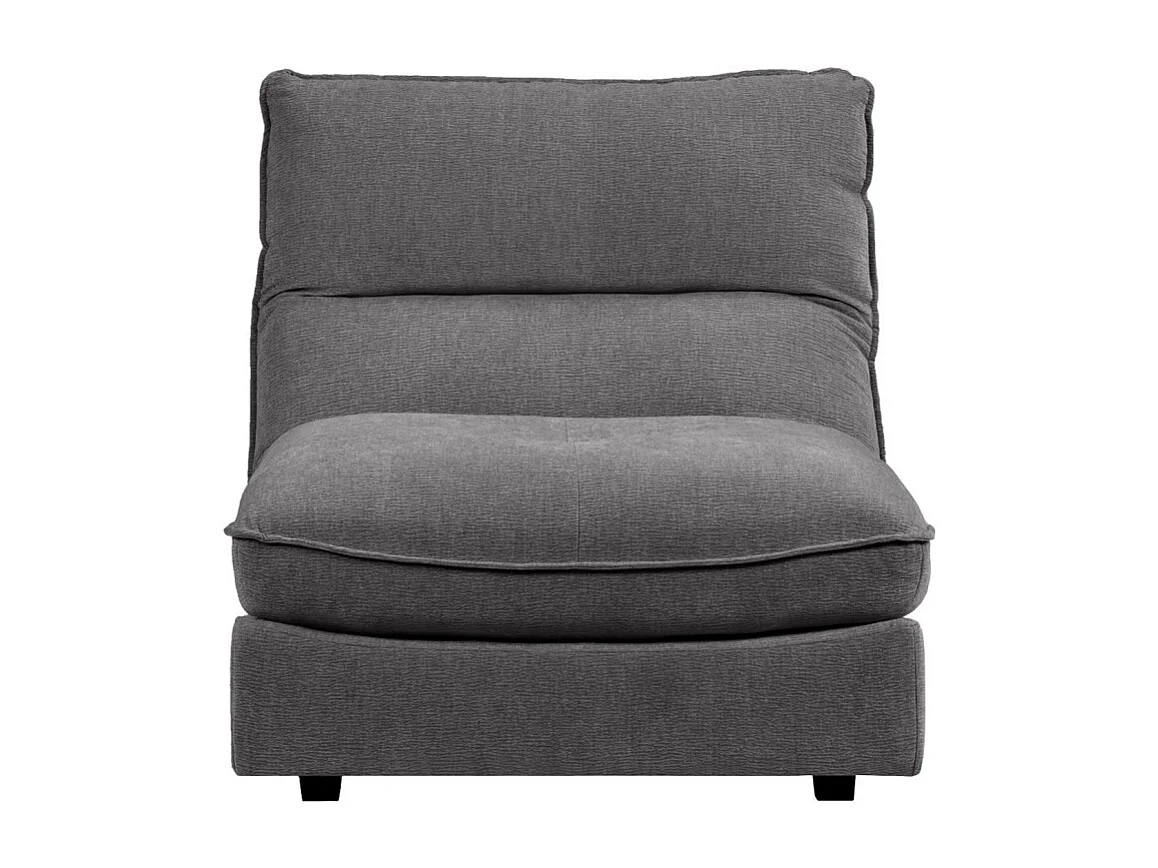 Chauffeuse pour canapé modulable en tissu doux gris foncé - CHARLES