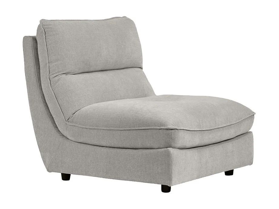 Chauffeuse pour canapé modulable en tissu doux gris clair - CHARLES