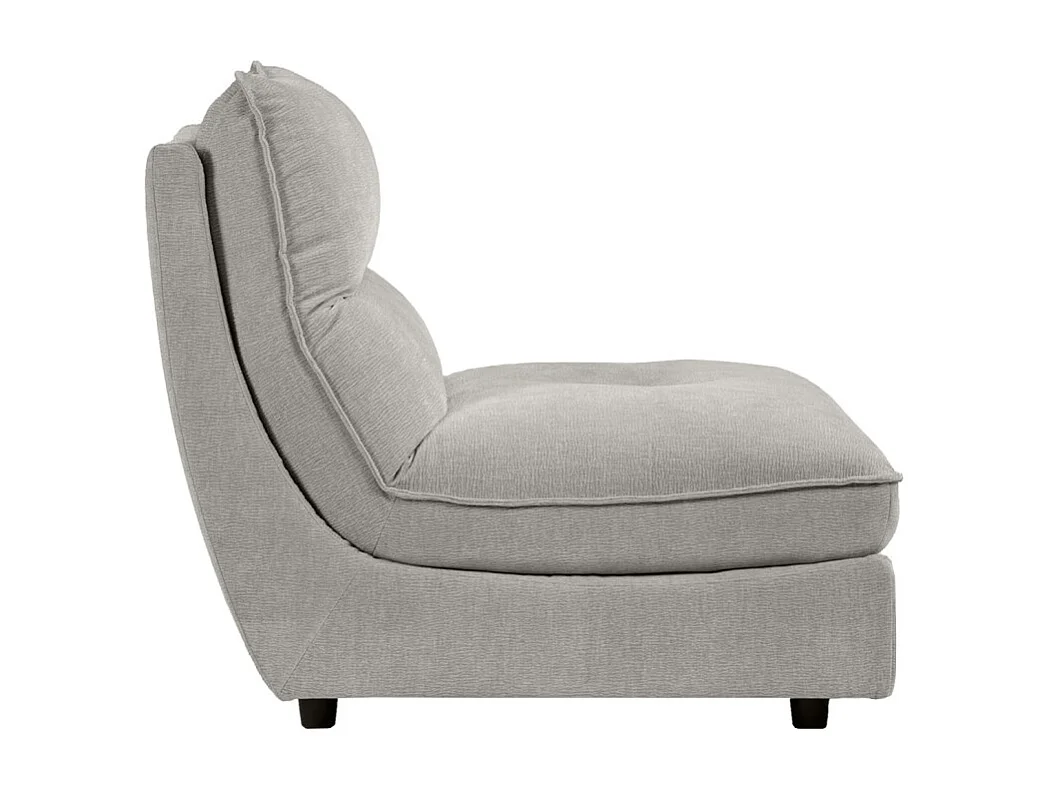 Chauffeuse pour canapé modulable en tissu doux gris clair - CHARLES