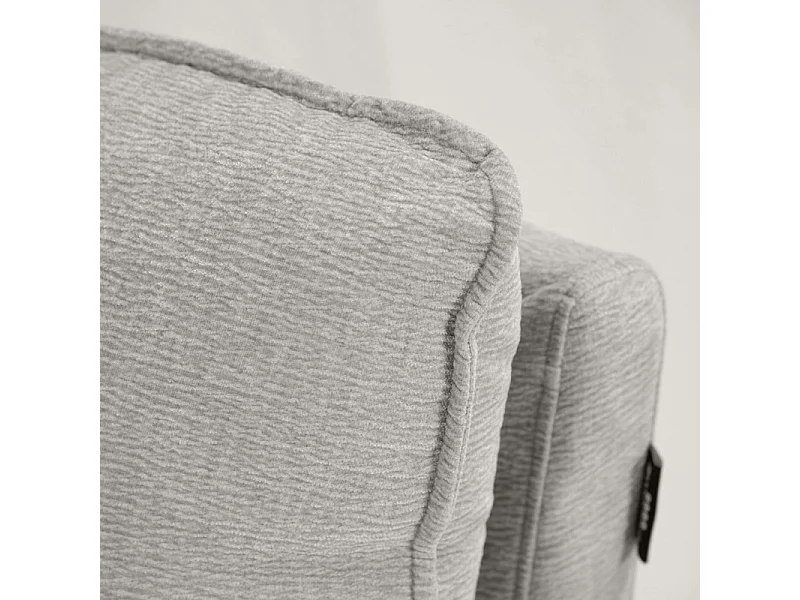 Chauffeuse pour canapé modulable en tissu doux gris clair - CHARLES