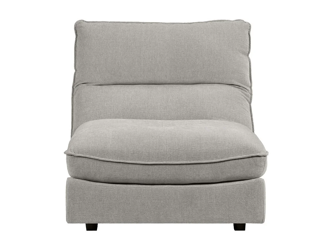 Chauffeuse pour canapé modulable en tissu doux gris clair - CHARLES