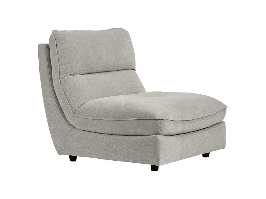 Chauffeuse pour canapé modulable en tissu doux gris clair - CHARLES