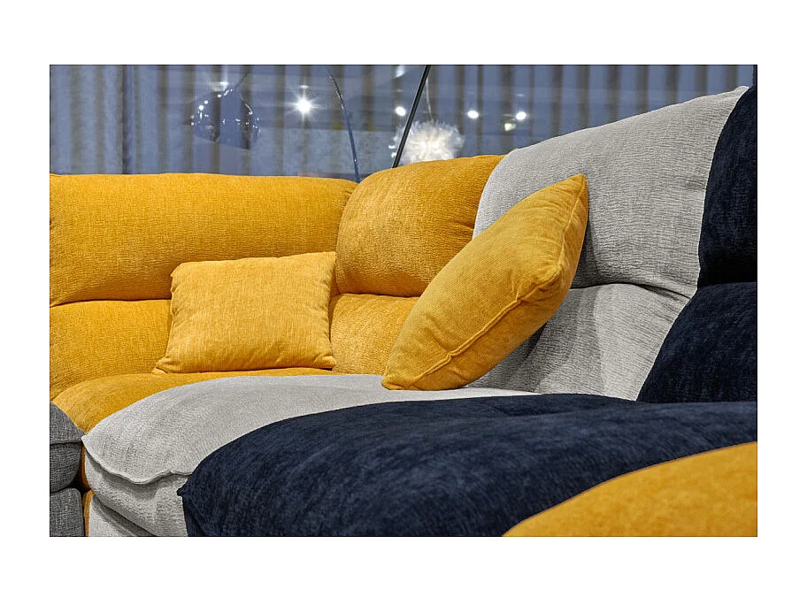 Chauffeuse pour canapé modulable en tissu doux bleu nuit - CHARLES