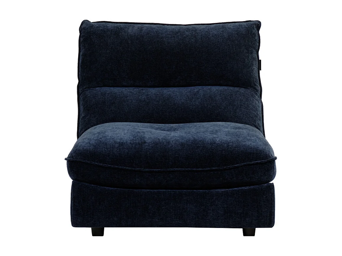 Chauffeuse pour canapé modulable en tissu doux bleu nuit - CHARLES