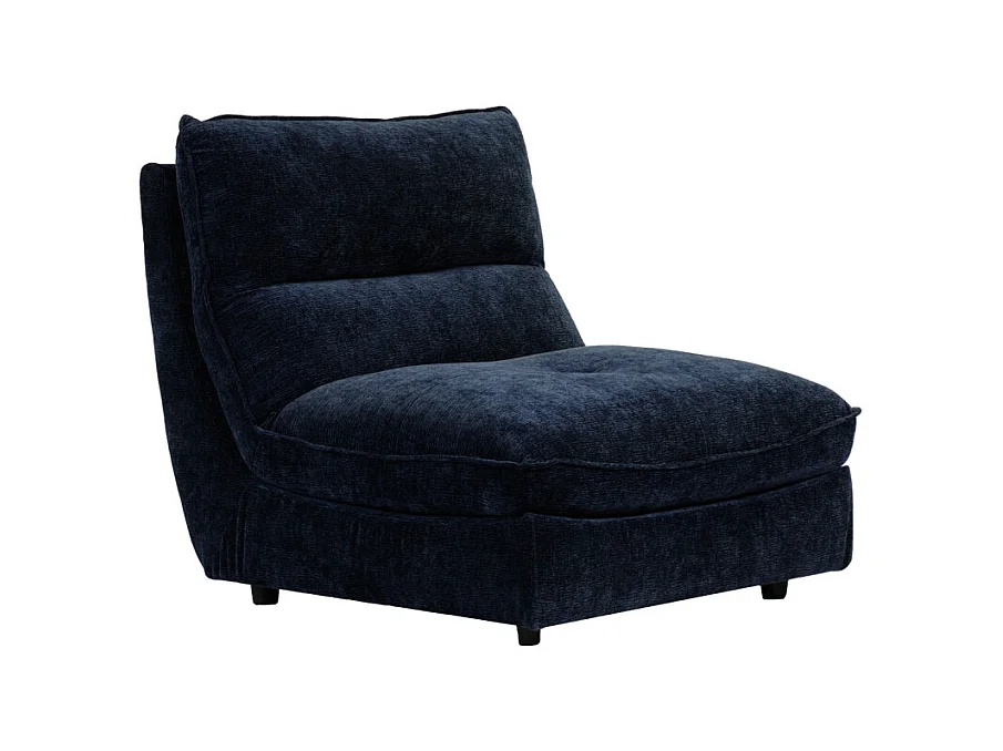 Chauffeuse pour canapé modulable en tissu doux bleu nuit - CHARLES