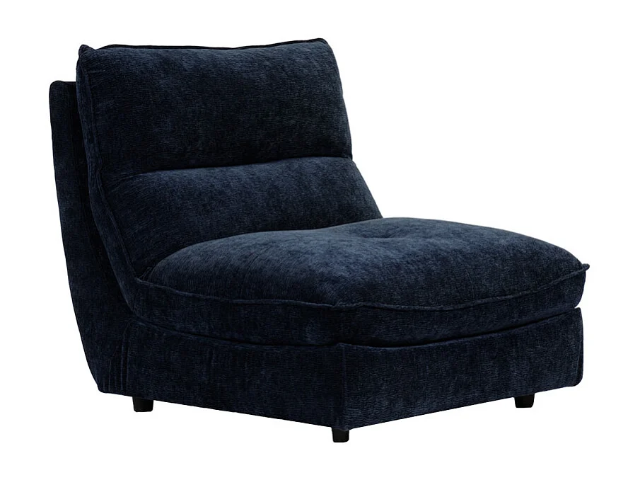 Chauffeuse pour canapé modulable en tissu doux bleu nuit - CHARLES